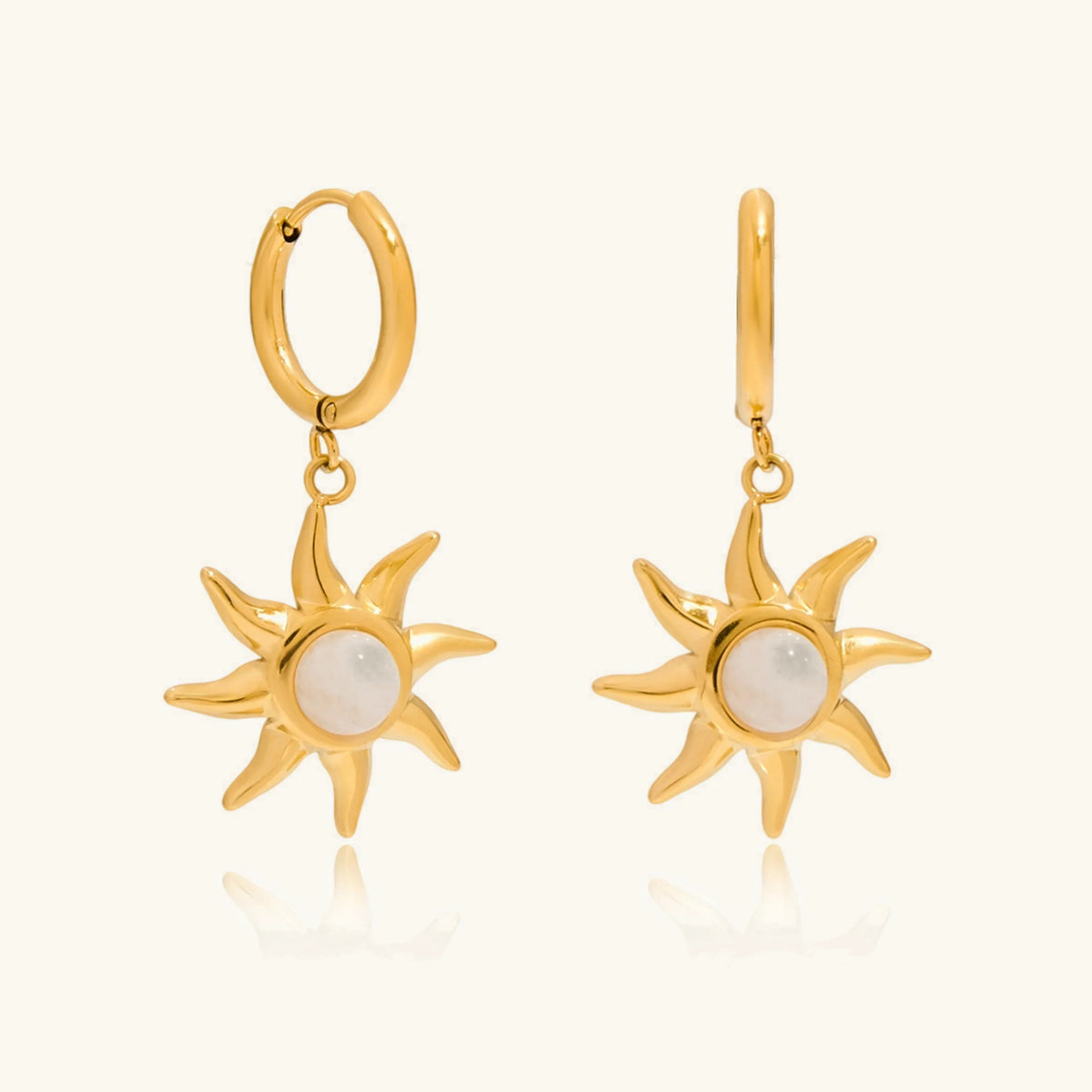 [GALE]Helia Sun-shaped Moonstone Earrings