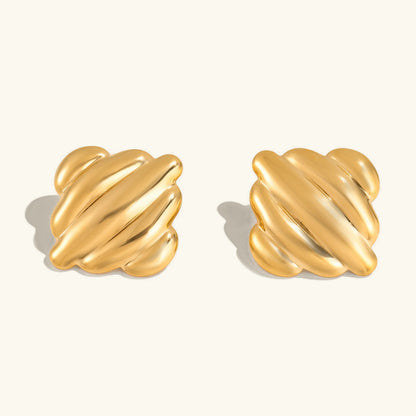 [GALE]Maxine Rippled Gold Earrings