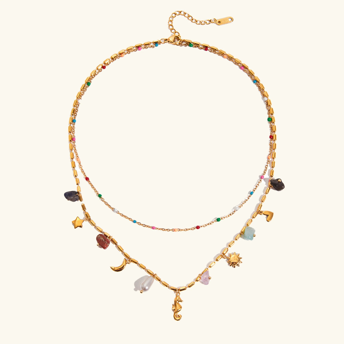 [GALE]Cambria Coastal Charm Layered Necklace
