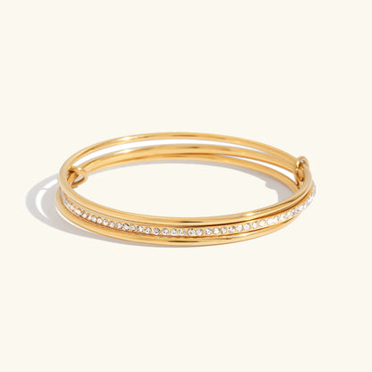 [GALE]Quinley Stacked Diamond Bracelet
