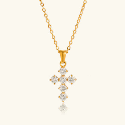 [GALE]Wynter Diamond Cross Necklace