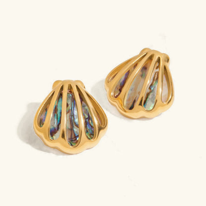 [GALE]Nixie Gold Seashell Earrings