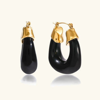 [GALE]Leighton Chunky Enamel Hoops