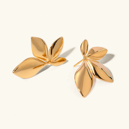 [GALE]Velle Gold Petal Earrings