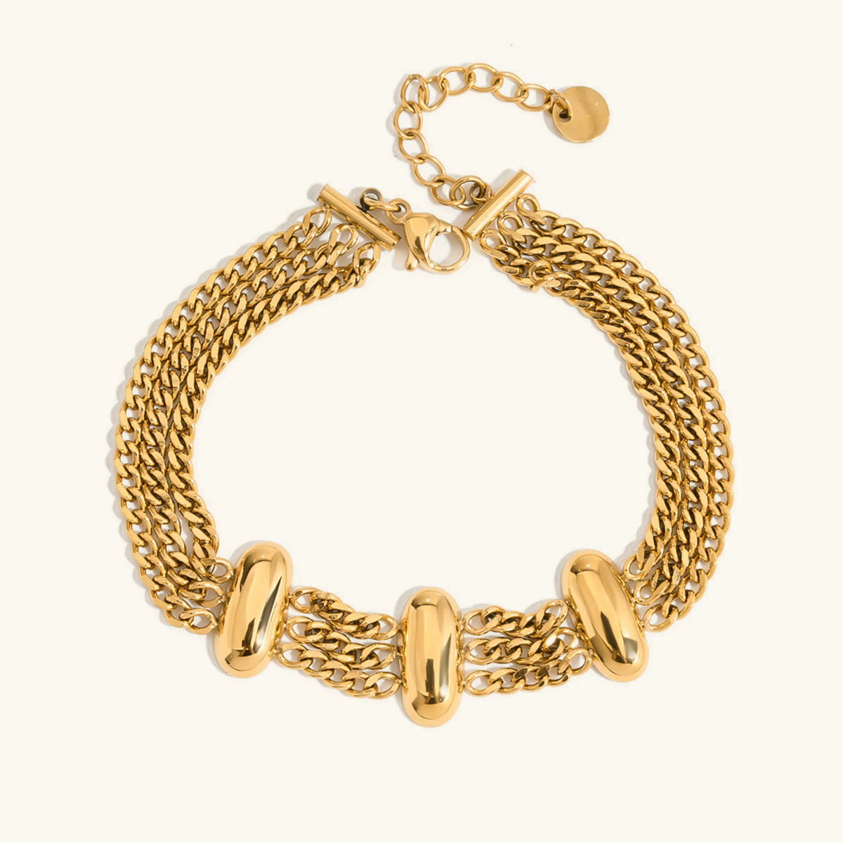 [GALE]Kathleen Layered Chain Gold Bracelet
