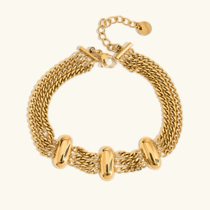 [GALE]Kathleen Layered Chain Gold Bracelet