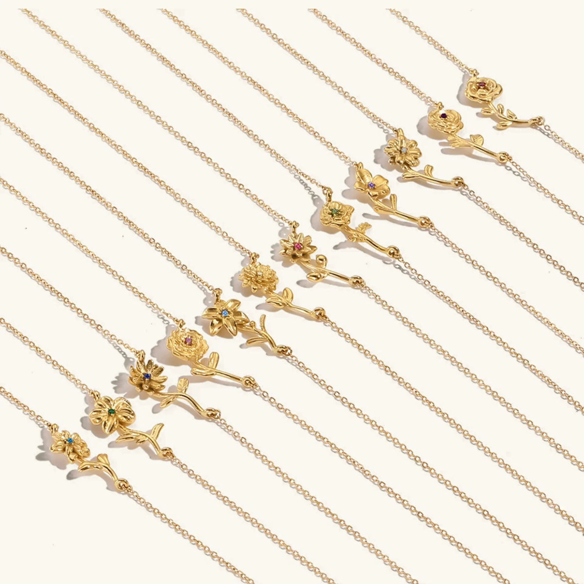 [GALE]Maribelle Birth Flower Gold Necklace