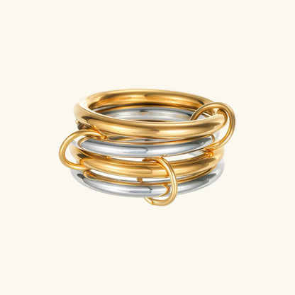 [GALE]Alexandria Two-Tone Stacked Ring