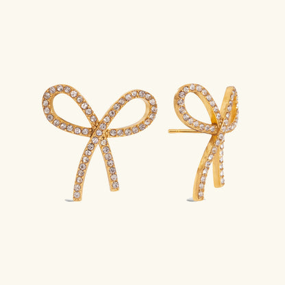[GALE]Dannah Diamond Bow Tie Earrings