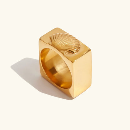 [GALE]Carlotta Geometric Shell Ring
