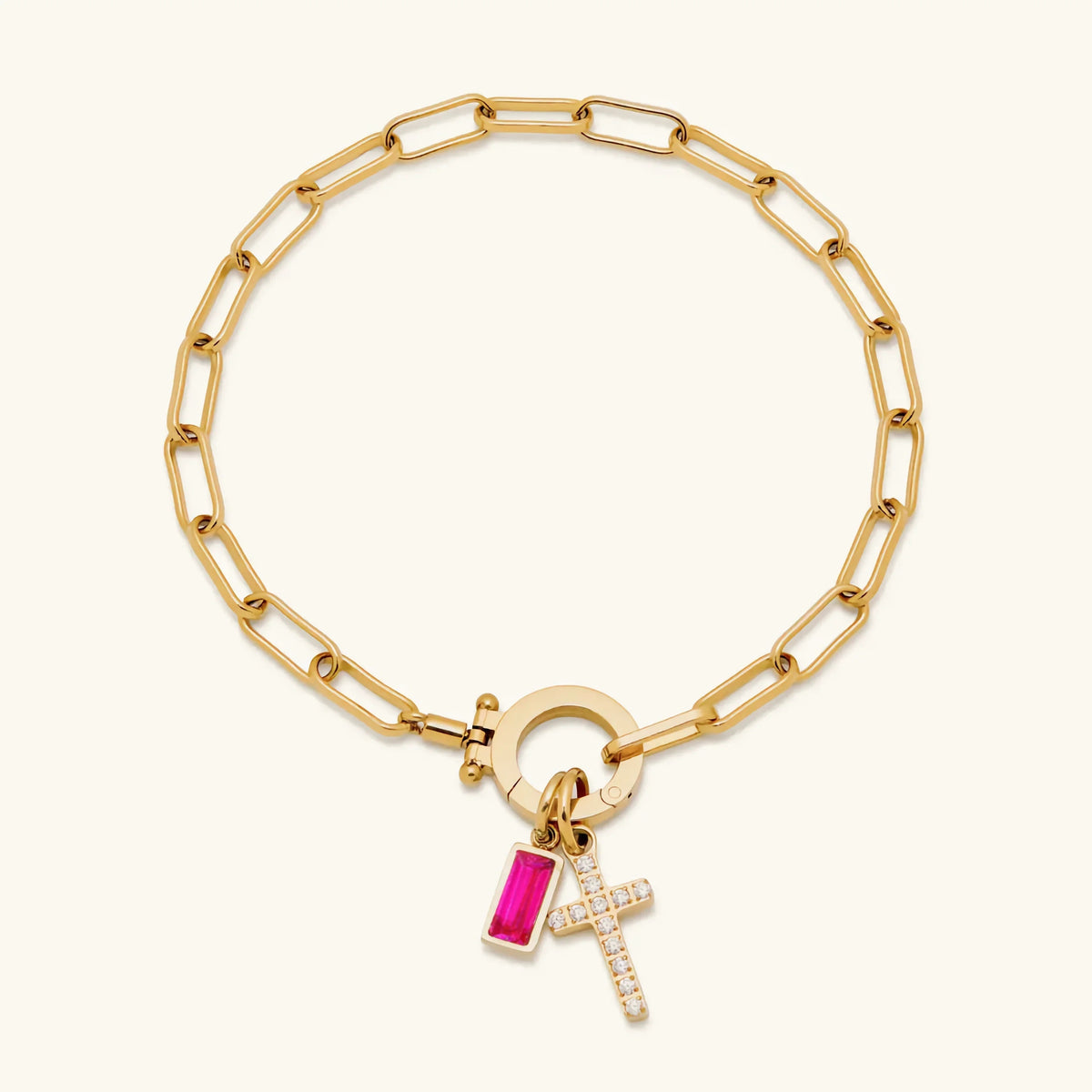 [GALE]Annabella Birthstone Cross Bracelet