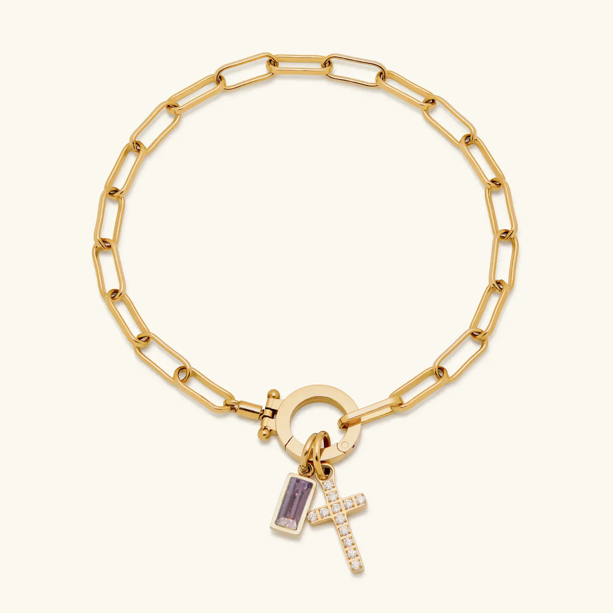 [GALE]Annabella Birthstone Cross Bracelet