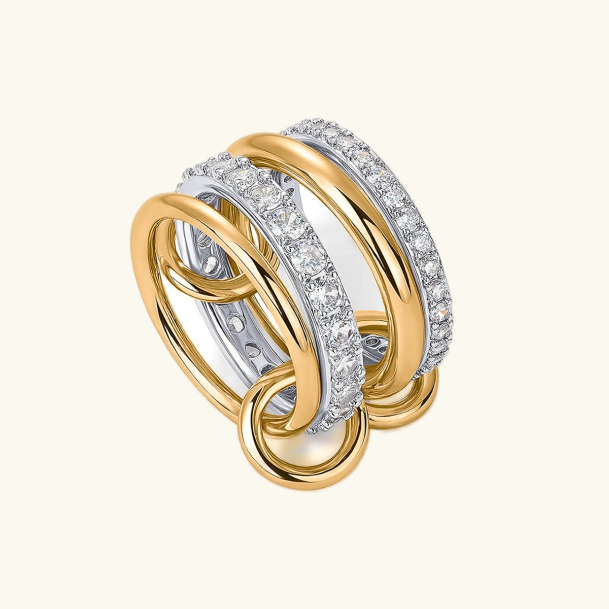 [GALE]Juno Stacked Diamond Ring