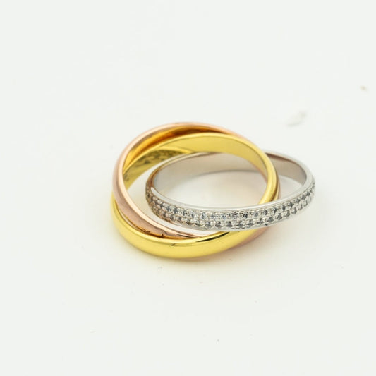 [GALE]TRINITY RING GOLD PINK GOLD SILVER DIAMONDS