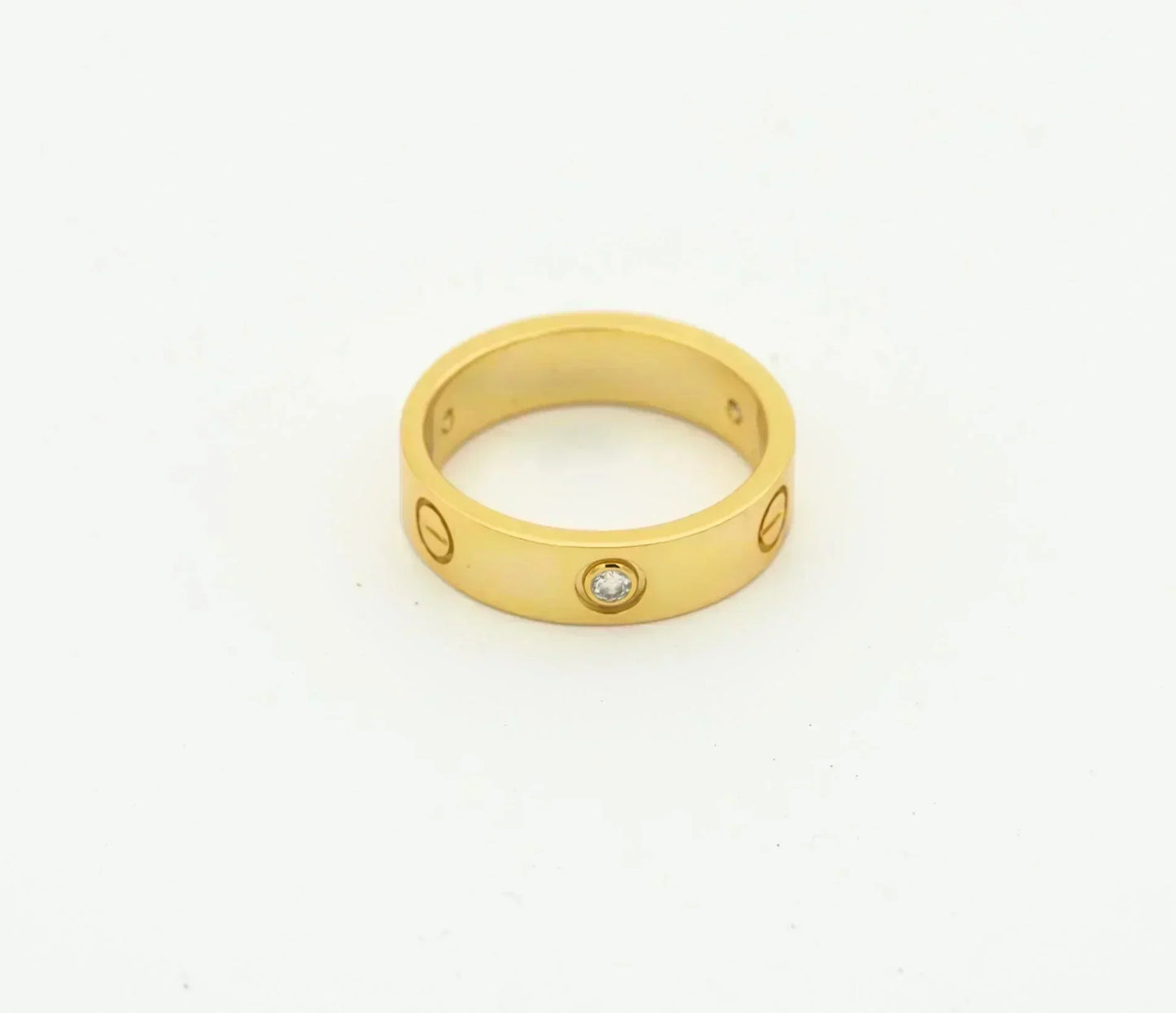 [GALE] Liebesring 4 mm, 1 Diamant, Gold
