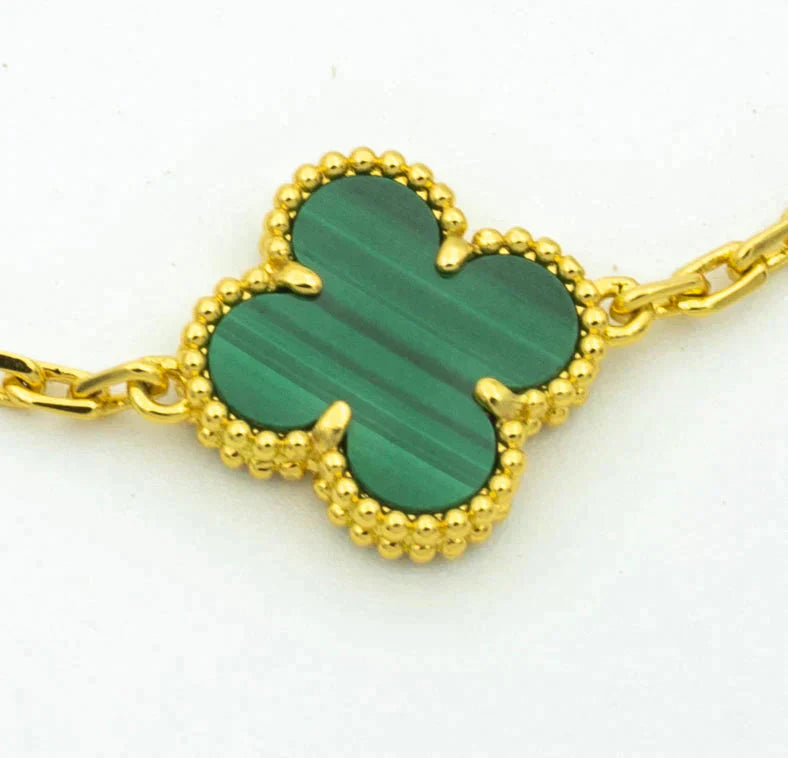 [GALE] CLOVER 5 MOTIF MALACHITE BRACELET COLLECTION