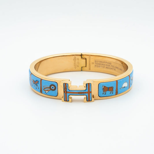 [GALE]H PINK GOLD BRACELET BLUE CERAMIC
