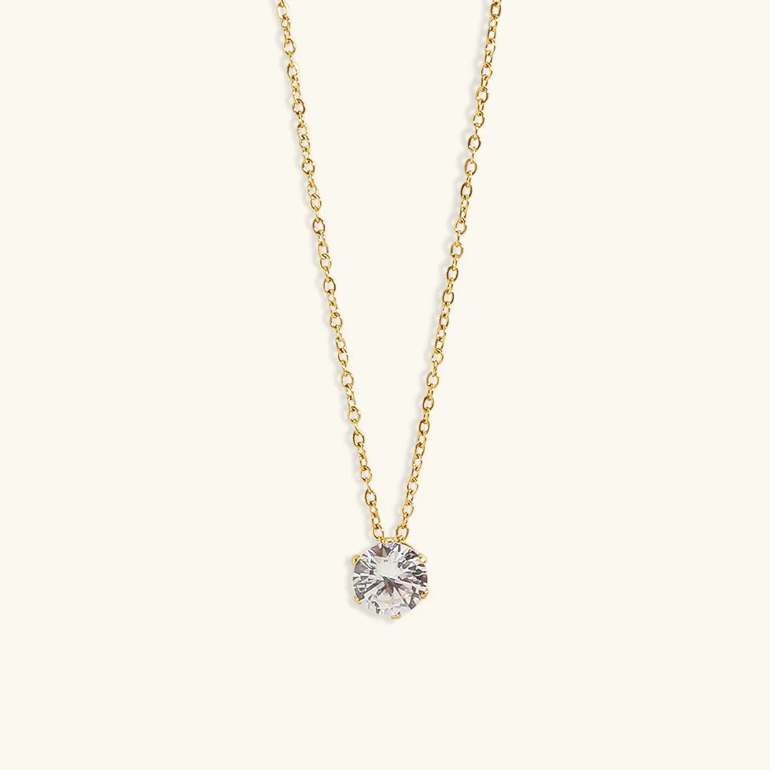 [GALE]Kyla Solitaire Gold Necklace