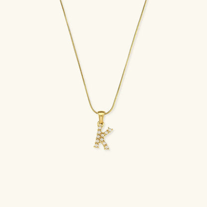 [GALE]Augustine Initial Letter Pearl Necklace