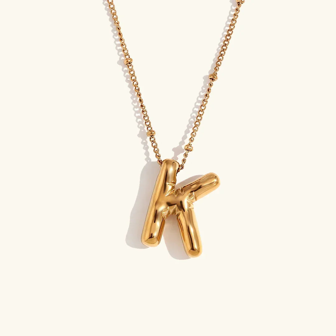 [GALE]Balloon Gold Initial Necklace
