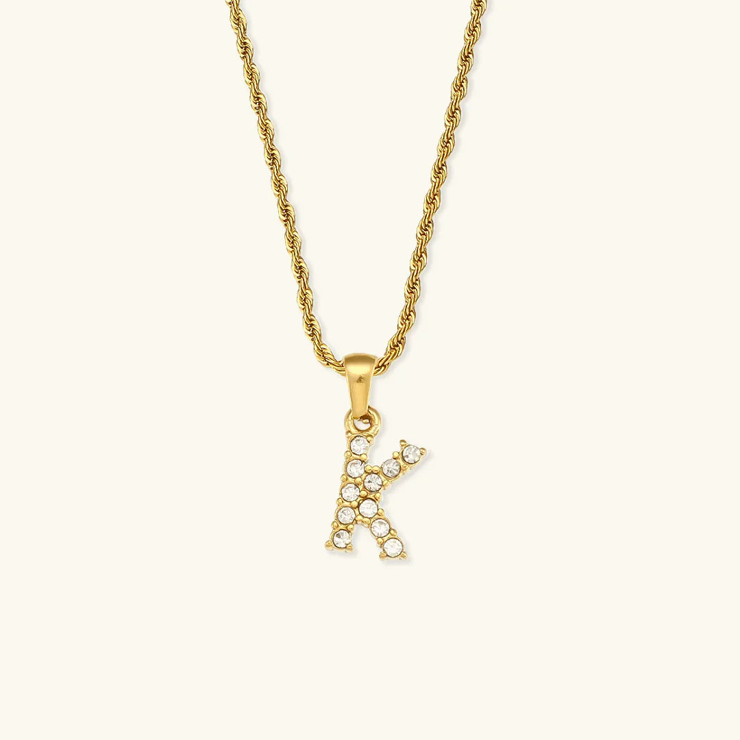 [GALE]Maeve Letter Initial Diamond Necklace