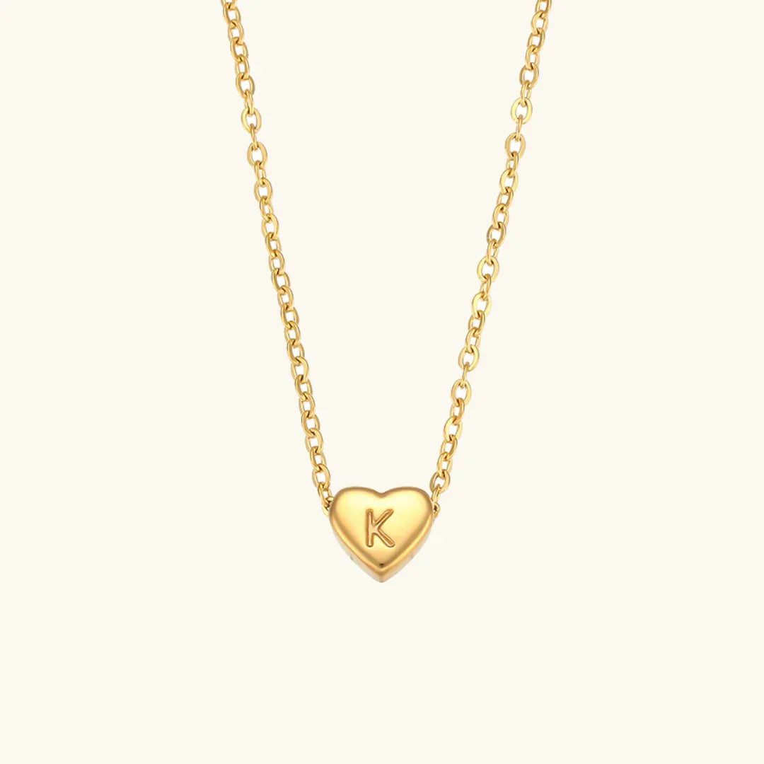 [GALE]Heart Initial Gold Necklace