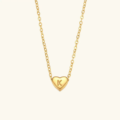 [GALE]Heart Initial Gold Necklace