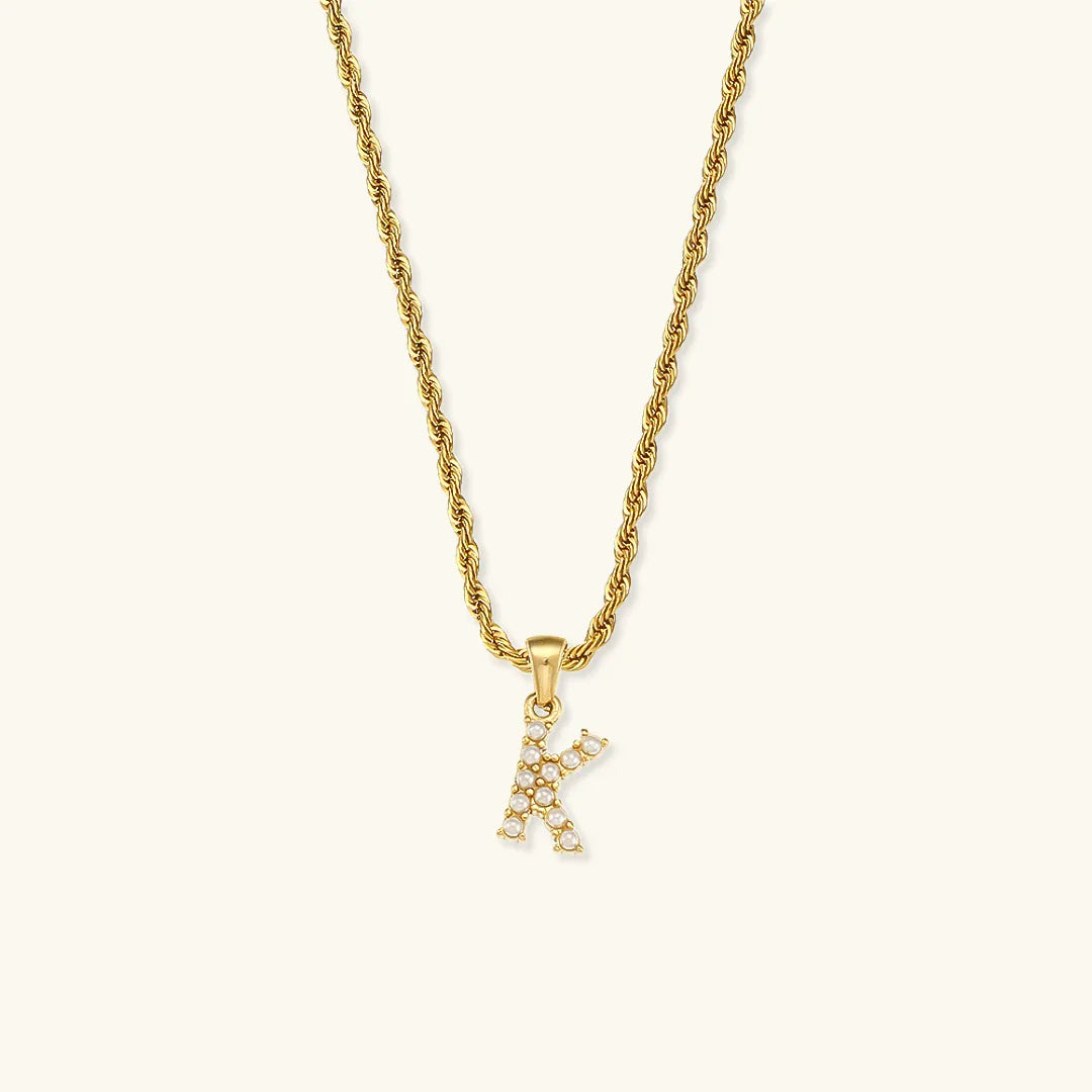 [GALE]Elodie Initial Letter Pearl Necklace