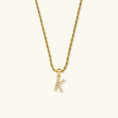 [GALE]Elodie Initial Letter Pearl Necklace