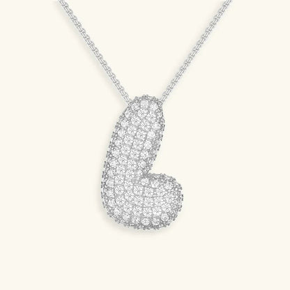 [GALE]Bubble Initial Diamond Necklace