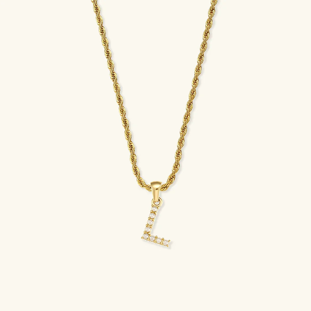 [GALE]Elodie Initial Letter Pearl Necklace
