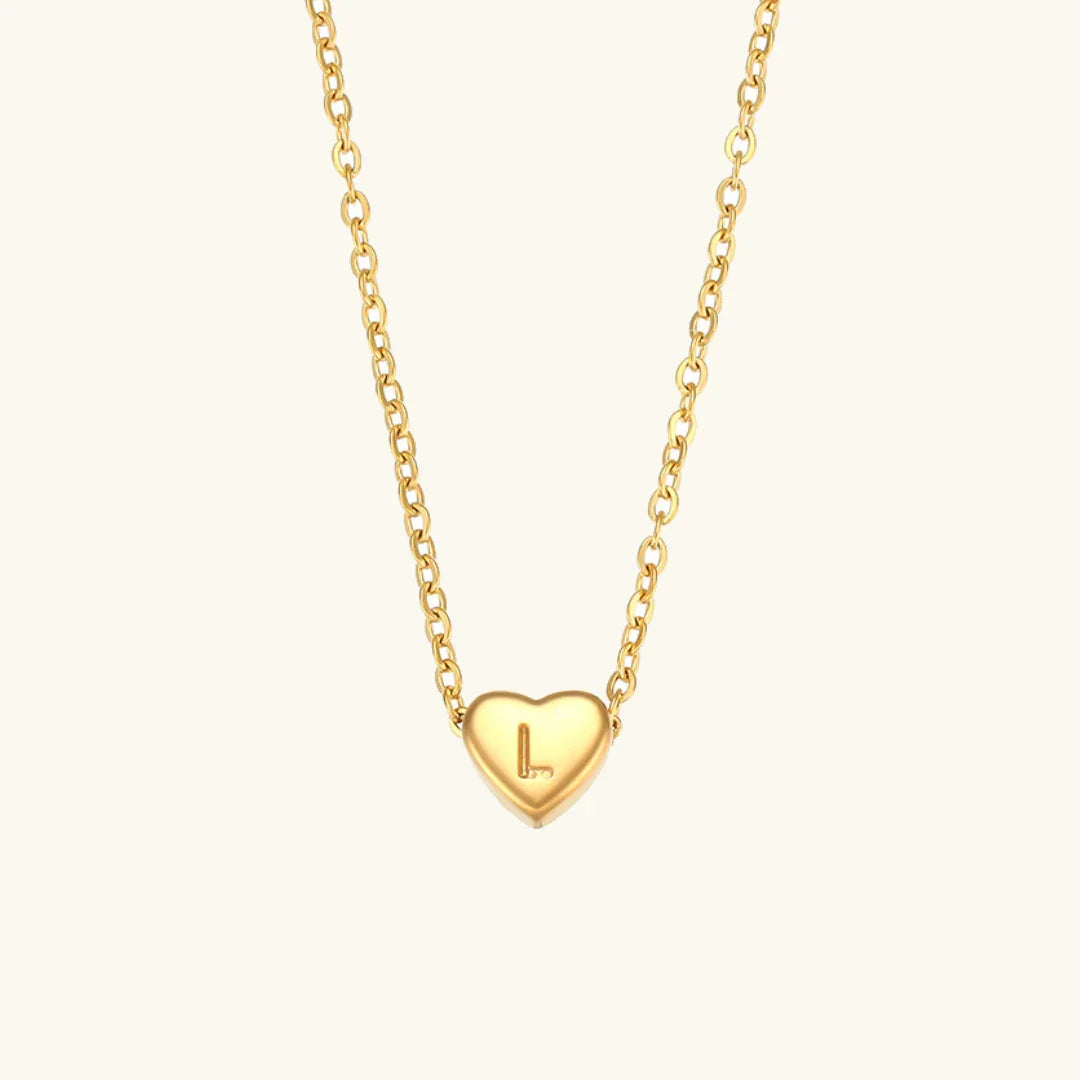 [GALE]Heart Initial Gold Necklace