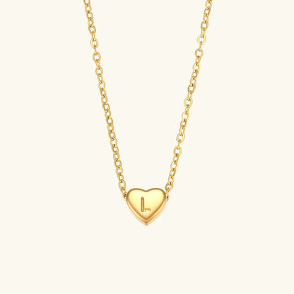 [GALE]Heart Initial Gold Necklace