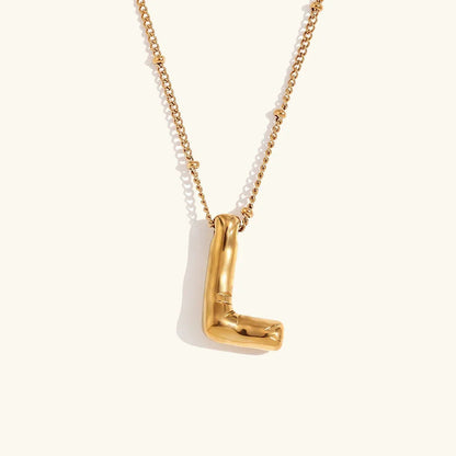 [GALE]Balloon Gold Initial Necklace