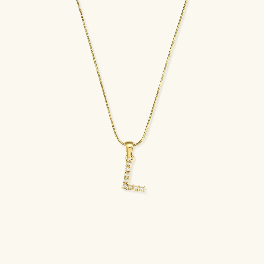 [GALE]Augustine Initial Letter Pearl Necklace