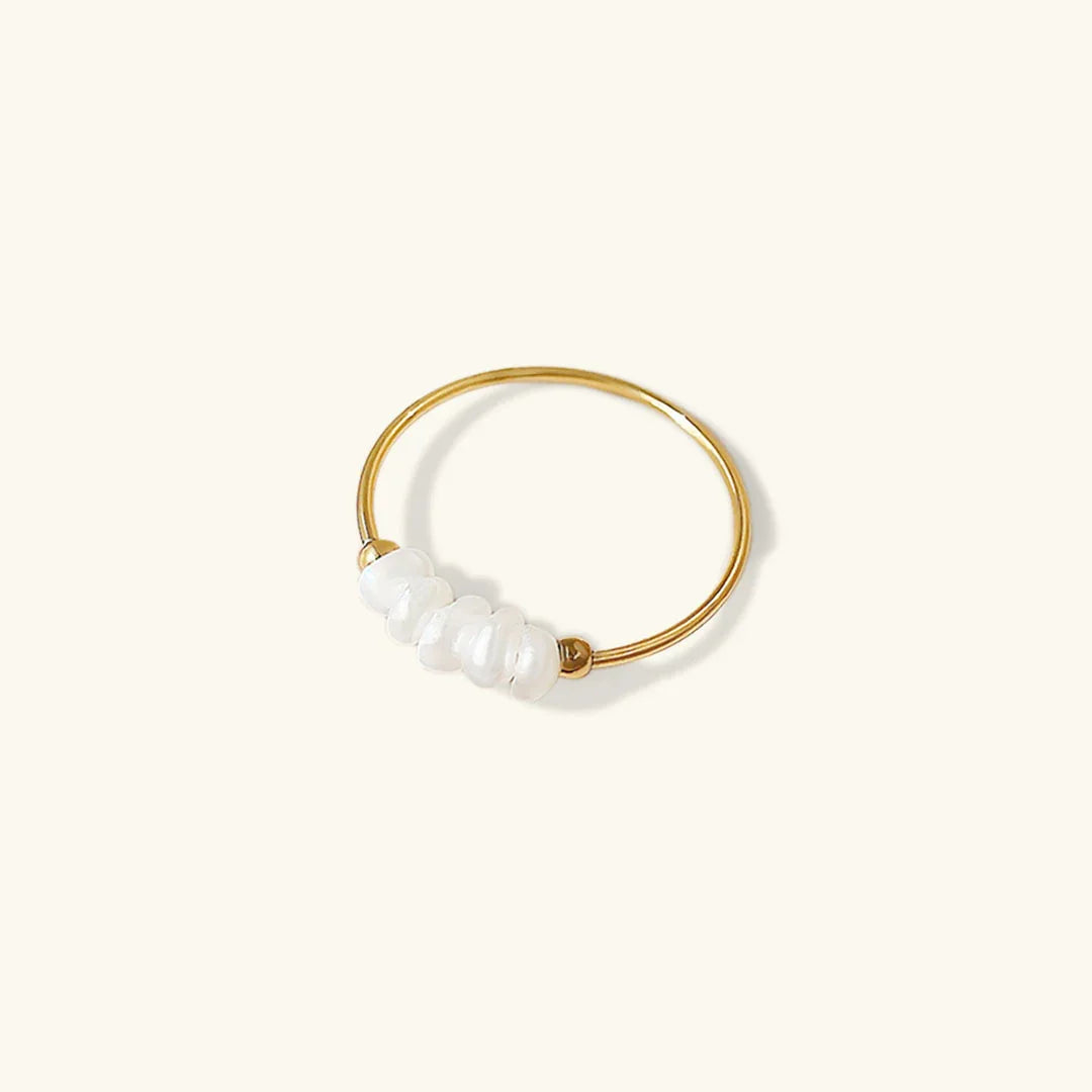 [GALE]Magnolia Freshwater Pearl Gold Ring
