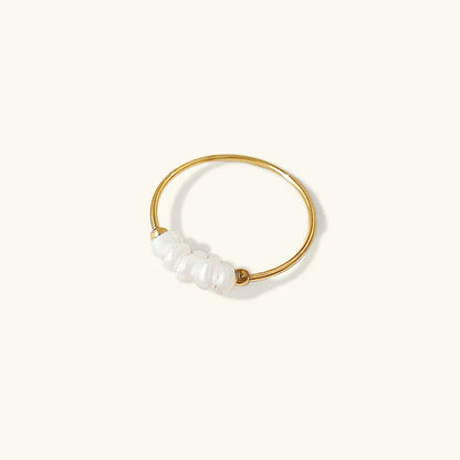 [GALE]Magnolia Freshwater Pearl Gold Ring