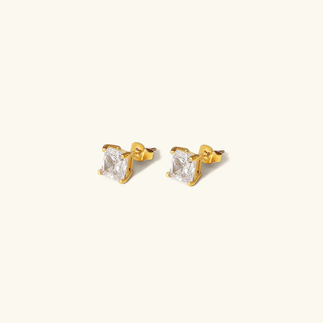 [GALE]March Solitaire Gold Earrings