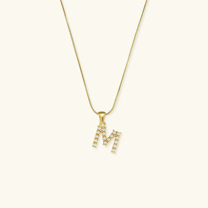[GALE]Augustine Initial Letter Pearl Necklace