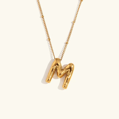 [GALE]Balloon Gold Initial Necklace