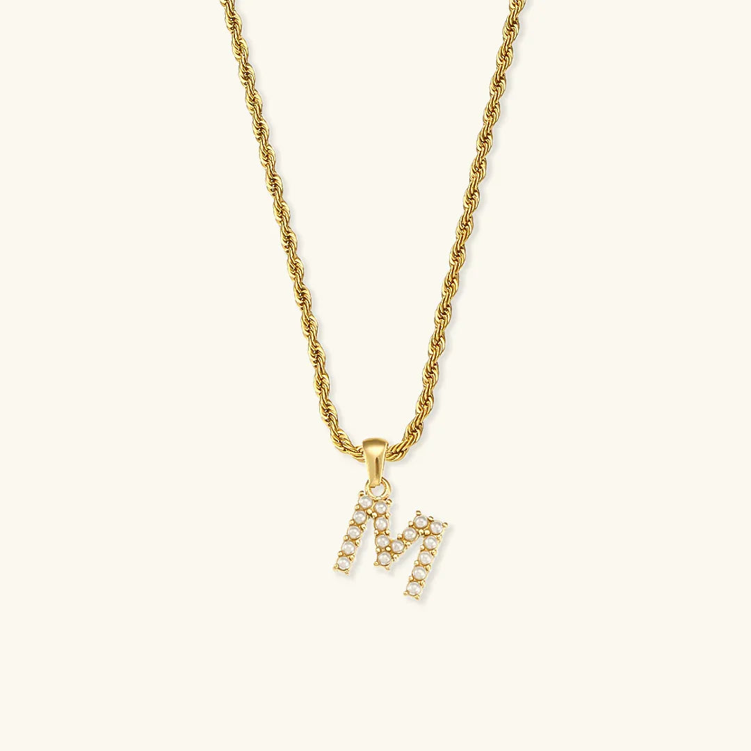 [GALE]Elodie Initial Letter Pearl Necklace