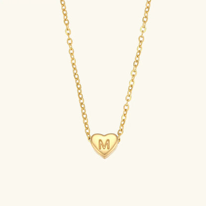 [GALE]Heart Initial Gold Necklace