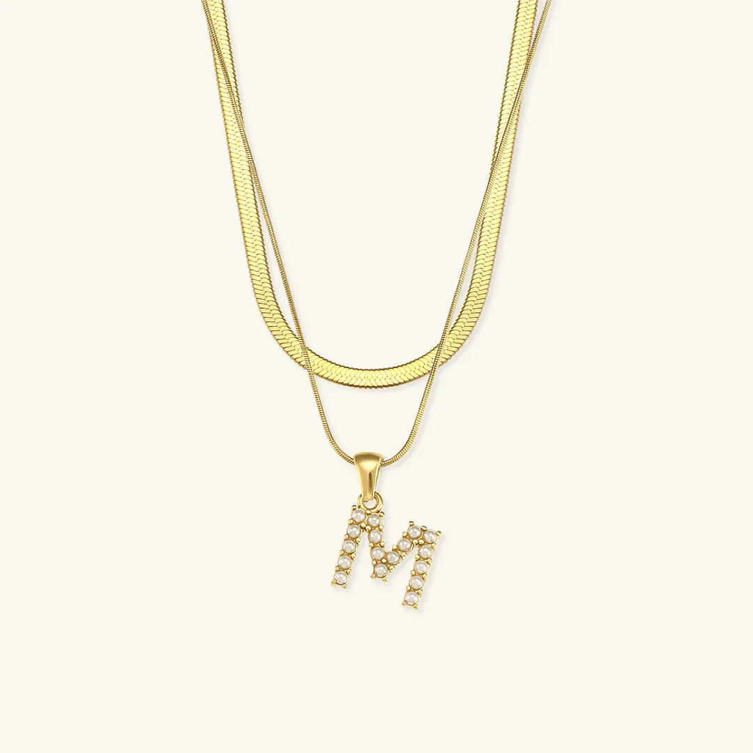 [GALE]Fiona Layered Gold Initial Letter Necklace