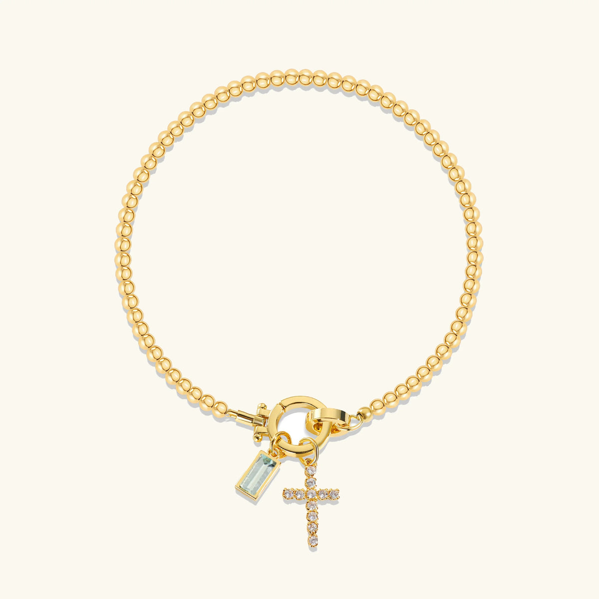 [GALE]Amalia Birthstone Cross Bracelet