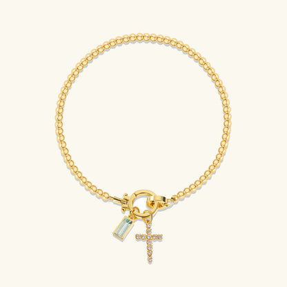 [GALE]Amalia Birthstone Cross Bracelet