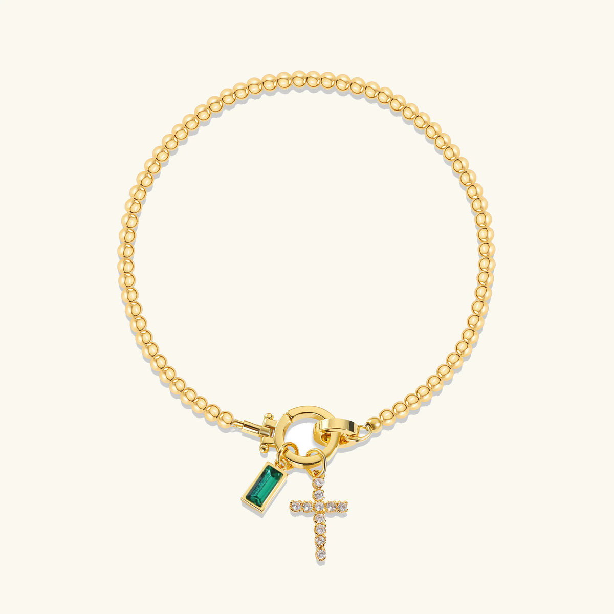 [GALE]Amalia Birthstone Cross Bracelet