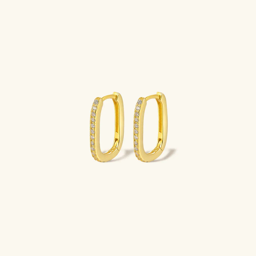 [GALE]Melissa Oval Hoop Earrings