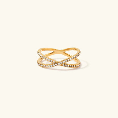 [GALE]Nia Gold Diamond Cross Ring