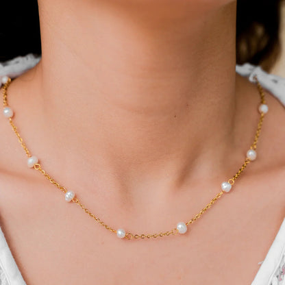 [GALE]Nora Gold Pearl Necklace