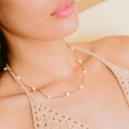 [GALE]Nora Gold Pearl Necklace